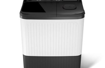 Lloyd 8 kg 5 Star Semi Automatic Top Load Washing Machine |1300 RPM | Detergent Storage Zone | 3 Wash Programs | Swift Dry | Magic Filter, (GLWS805AODDG, Dark Grey and White)