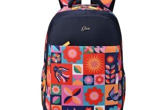 Gear Florentine 17″/20L Medium Water Resistant School Bag/Casual Backpack/Daypack/Laptop Bag for Boys/Girls (Blue – Pink)