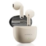 HAMMER Ultra Pods True Wireless Earbuds with in-Built Mic, 100H Standby Time, 1H Charging USB Type-C, 13mm Dynamic Drivers, 50H Playtime, BT v6.0 Connectivity, IPX5 Water Resistant (Beige)