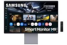 Samsung 32″(80cm) M9 OLED Vision AI Smart Monitor|UHD QD-OLED 3840 x 2160|165Hz|0.03ms|Inbuilt Camera|Smart TV Apps|Type C|Apple AirPlay|Gaming Bar|Speakers|Wi-Fi|Bluetooth|LS32FM900SWXXL|CarbonSilver