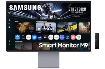 Samsung 32″(80cm) M9 OLED Vision AI Smart Monitor|UHD QD-OLED 3840 x 2160|165Hz|0.03ms|Inbuilt Camera|Smart TV Apps|Type C|Apple AirPlay|Gaming Bar|Speakers|Wi-Fi|Bluetooth|LS32FM900SWXXL|CarbonSilver
