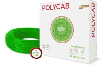 Polycab Green Wire+ 90M coil |0.75 SQ MM|Heat resistant upto 900 C | Low smoke | Low toxic fumes | GreenPro certified | 99.97% high purity copper | Rodent protection | Eco friendly (Green)
