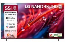 LG 139 cms (55 inches) U8 AI Series 4K Ultra HD (3840 x 2160) Smart webOS LED TV 55NU870BPLA 2026