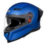 STUDDS Helios ISI and DOT Certified Full Face Helmet with Antifog 100 Lens, Sporty Spoiler (MATT Blue – M)