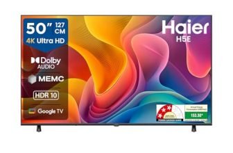 Haier H5E Series 127cm (50) 4K Ultra HD Smart LED Google TV 50H5E