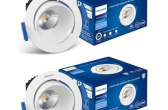 Philips Aluminium 12-watt Round LED COB Spot Light|3 Colors in 1 Astra Spot LED Spotlight for Display & Decorations|Adjustable and Tiltable|Cut Out: 84mm, Color: Tunable White, Pack of 2