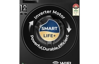 Haier 7 Kg AI One Touch, AI Smart Wash (AI-DBT), PuriSteam, 525mm Super Drum, In-Built Heater,WI-FI, Fully Automatic Front Load Washing Machine, (EFL70-IM12F3BKU1 | Black)