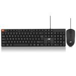 Ant MASTER15 Wired Keyboard and Mouse Combo, 104-Key Full-Size Silent Membrane USB Keyboard & 1000 DPI High-Precision Optical Mouse for Laptop/PC, Ergonomic Lightweight Design, Plug & Play – Black