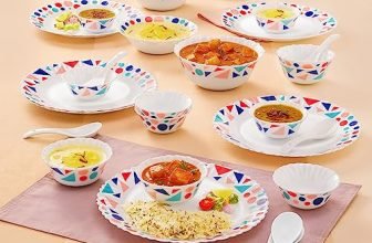 Larah by Borosil 27pc Opalware Dinner Set | for Family of 6 | Microwave & Dishwasher Safe | Bone-Ash Free | Crockery Set for Dining & Gifting | Plates & Bowls (Speckle)