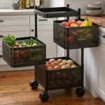 HomeWiz Square Kitchen Rack 3- Layer | Lifetime Usage Heavy Duty Steel Trolley | Kitchen Storage | Onion Potato Rack For Kitchen | Multipurpose Storage Rack for Fruits & Vegetables | Rust-Free Forever