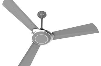 Polycab Superb Neo Star Rated, 1200mm Ceiling Fan For Home | High Speed & Air Delivery | Saves Up To 33% Electricity, 100% Copper, Rust-Proof Blades, 52 Watt, 2 years warranty【Cool Grey Silver】