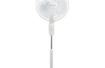 SINGER Brissa 31 High Air Delivery Pedestal Fan | 60W Power Saving | 100% Copper Motor | 75 CMM Air Flow | Silent Operation | Adjustable Height | 2 Years Warranty | ISI Certified