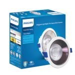 PHILIPS Polycarbonate 18 Watt Black Reflector Led Ceiling Cob Round Spot Light With Focused Beam|Cut Out: 138Mm|Warm White,Pack Of 1 (Deco Bright)