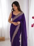 KRIDHRISH CLOTHING Embroidered Bollywood Art Silk Saree(Multicolor)