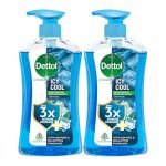 Dettol Icy Cool Body Wash and Shower Gel Pump for Men | Goodness of Salicylic Acid | Menthol Freshness | 500ml Pack of 2