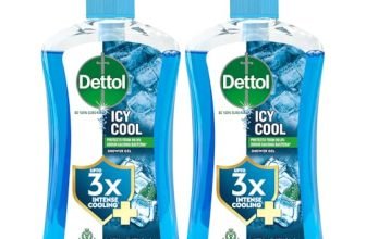Dettol Icy Cool Body Wash and Shower Gel Pump for Men | Goodness of Salicylic Acid | Menthol Freshness | 500ml Pack of 2