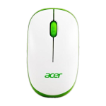 Acer Flow Ambidextrous Optical Mouse ACR-WRLS,1600 DPI, with Soft side grip, Plug-and-Play(2.4GHz Wireless, White, Green)