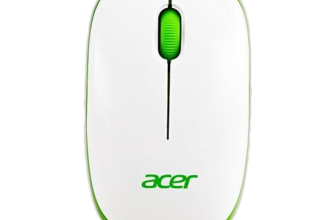 Acer Flow Ambidextrous Optical Mouse ACR-WRLS,1600 DPI, with Soft side grip, Plug-and-Play(2.4GHz Wireless, White, Green)