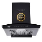 INALSA Kitchen Chimney for Home Auto clean|Filterless Chimney|Motion Sensor & Touch Control|60 cm 1250 m³/hr Suction|7 Year Warranty On Motor (Zylo60BKMAC)