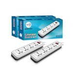 wipro 4+1 Extension Board | 4 Universal Socket with Single Switch | 2 Meter Long Cord | Child Safety | Auto Cutoff | Fire Resistant | Multiplug Socket for Home, Office | White, Pack of 2