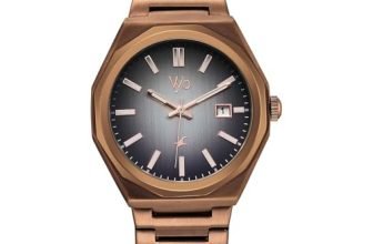 Fastrack Vyb Orion with Date Display and Quartz Analog Grey Dial Brown Stainless Steel Strap Watch for Men – FV30051QM01W