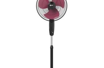 Orient Electric Stand 87 400 MM Pedestal Fans | 100% Copper Motor, High Air Delivery | Millitary Grade Guard | 3 Speed Control, Adjustable Height| Stand Fan for Home |2 Year Warranty by Orient | Red