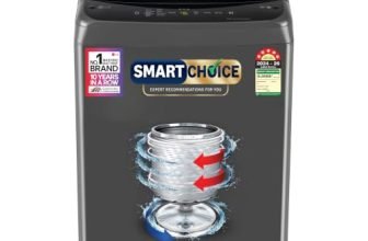 LG 7 Kg 5 Star Smart Inverter Technology Fully Automatic Top Load Washing Machine (T70VBMB1Z, Auto Prewash, Turbodrum, Stainless Steel drum, LED Display, Smart Diagnosis Middle Black)