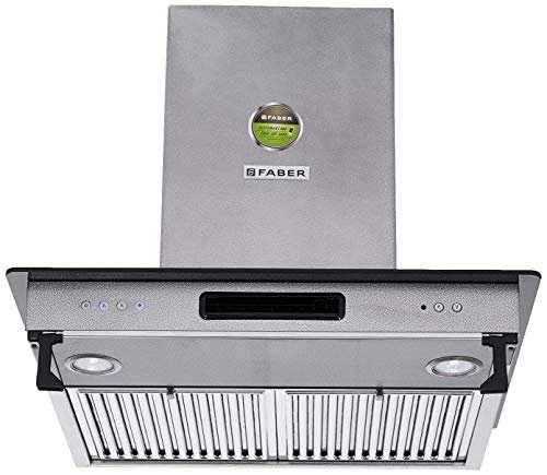 Faber 60 cm 1000 m³/hr Straight Glass Kitchen Chimney (HOOD 3N1 AEROSTATION GLAMOUR FT AS LTW60, 2 Baffle Filters, Antique Silver)