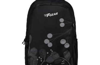 F Gear Century Black 27L School Backpack, Raincover, Water-Resistant