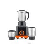 Bajaj Rex 500W Mixer Grinder | 3 Stainless Steel Jars with Multifunctional Blades | Nutri-Pro Feature for Efficient Grinding & Blending | Adjustable Speed Control | 1 Year Warranty | Black & Orange