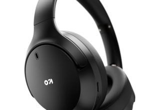 GOBOULT Q Over Ear Bluetooth Headphones with 70H Playtime, 40mm Bass Drivers, Zen™ ENC Mic, Type-C Fast Charging, 4 EQ Modes, Made in India, IPX5 Headphones Wireless with mic (Jet Black)