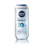 NIVEA MEN Pure Impact 250ml Body Wash| Shower Gel for Face, Body & Hair| Purifying Micro Particles for Extra Fine Scrub & Instant Summer Freshness|Clean, Healthy & Moisturized Skin