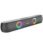 Nu Republic Party Box 160 Bluetooth Soundbar, X-Bass Technology, 52mm Dual Dynamic Drivers, 16W Output, Up to 10 Hours Playtime, RGB LED Lights, Aux/USB/TF Card, Bluetooth 5.3 (Black, 2.0 Channel)