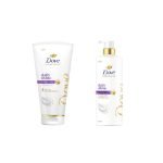 Dove Daily Shine Shampoo 650ml & Dove Daily Shine Conditioner 175ml, Combo | For Damaged or Frizzy Hair | Enriched with Nutritive Serum