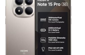 REDMI Note 15 Pro 5G (Silver Ash, 8GB+128GB) | 200MasterPixel OIS Camera | Dimensity 7400-Ultra | 17.3cm CrystalRes AMOLED Screen | IP66/68/69/69K | Mega 6580mAh Si/C Battery | 45W Fast Charging
