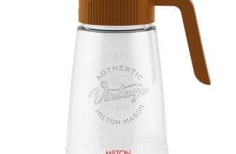 MILTON Vintage 2000 Water Jug Plastic with Lid for Ice Tea, Water, Juices, Milk Storage Container for Fridge, Water jugs for Dining Table, 1900 ml, BPA Free, Brown