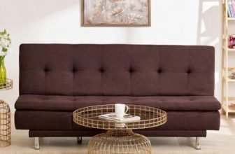 Da URBAN® 3 Seater Sofa for Living Room, Couch Sofa for Living Room (Velvet & Leatherette Brown)