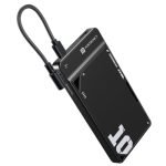 Portronics Luxcell Uno 10K 10000 mAh 22.5W Fast Charging Power Bank with Detachable Type C Cable, Ultra Slim Power Bank with Mach USB-A Output, Type C PD Output, Type C Input, Wake Up Button(Black)