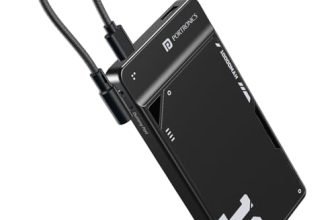 Portronics Luxcell Uno 10K 10000 mAh 22.5W Fast Charging Power Bank with Detachable Type C Cable, Ultra Slim Power Bank with Mach USB-A Output, Type C PD Output, Type C Input, Wake Up Button(Black)