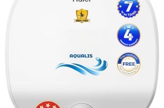 Haier Aqualis Storage Water Geyser 15L, 5 Star Electric Water Heater for Bathroom, 2.2kW Fast Heating, Shock Proof Technology, 8 Bar Pressure, Glassline Tank, 4 Yr Product & 7 Yr Tank Warranty