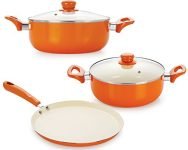 Non-Stick Ceramic Aluminium Cooking Item Set with Bakelite Handle