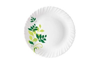 Larah by BOROSIL Fern Opalware Dinner Set (White) 33-Pieces