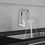 Delta Faucet Wall Mount Cold Only Kitchen Faucet I 10 Year Warranty I Korby Single Handle Multi-Function Kitchen Sink Tap I 360° Swivel Spout I Durable Kitchen Tap I Chrome – 44405