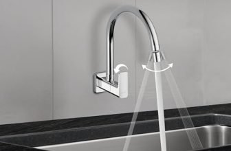 Delta Faucet Wall Mount Cold Only Kitchen Faucet I 10 Year Warranty I Korby Single Handle Multi-Function Kitchen Sink Tap I 360° Swivel Spout I Durable Kitchen Tap I Chrome – 44405
