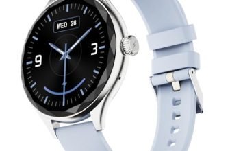 Fire-Boltt Phoenix Aura Women Smart Watch with 1.26” Diamond-Cut HD Display, Rotating Crown, Wireless Charging, Bluetooth Calling, Voice Assistant, 120+ Sports Modes – Air Blue