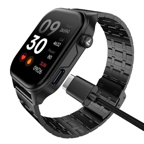 Fire-Boltt Phoenix Aura Women Smart Watch with 1.26” Diamond-Cut HD Display, Rotating Crown, Wireless Charging, Bluetooth Calling, Voice Assistant, 120+ Sports Modes – Air Blue