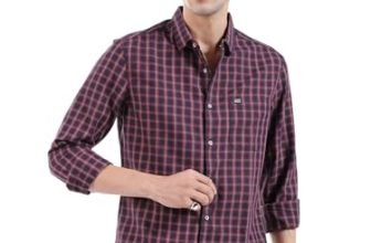 The Indian Garage Co Checks Casual Shirts Slim Fit Navy Blue X-Large