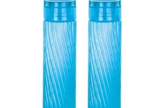 Attro O2 Spring 1000ml Water Bottle with Easy to Carry Handle Leak-proof BPA Free Plastic Material- Set of 2 Blue