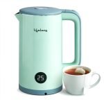 Lifelong Electric Kettle 1.6 L | 1350W Kettle with Double Wall & Cool Touch Body | Digital Display & Fast Water Boiling with Auto Shut Off | Stainless Steel | Overheat Protection (Sage Green, LLDEK01)