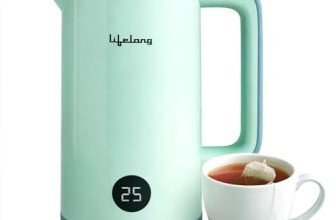 Lifelong Electric Kettle 1.6 L | 1350W Kettle with Double Wall & Cool Touch Body | Digital Display & Fast Water Boiling with Auto Shut Off | Stainless Steel | Overheat Protection (Sage Green, LLDEK01)